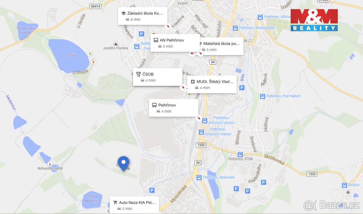 Prodej pozemku k bydlení, 514 m², Pelhřimov