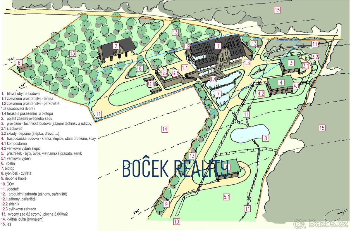 Prodej, pozemky pro výstavbu agroturistické Biofarmy Vernířo