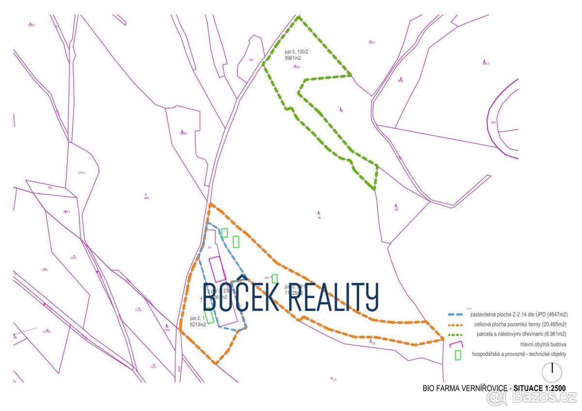 Prodej, pozemky pro výstavbu agroturistické Biofarmy Vernířo