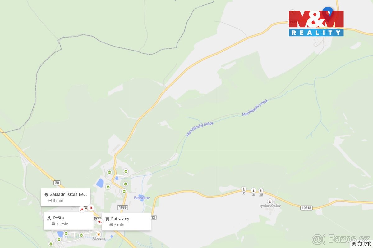 Prodej pozemku k bydlení, 817 m² + 295 m² Bezvěrov, Služetín