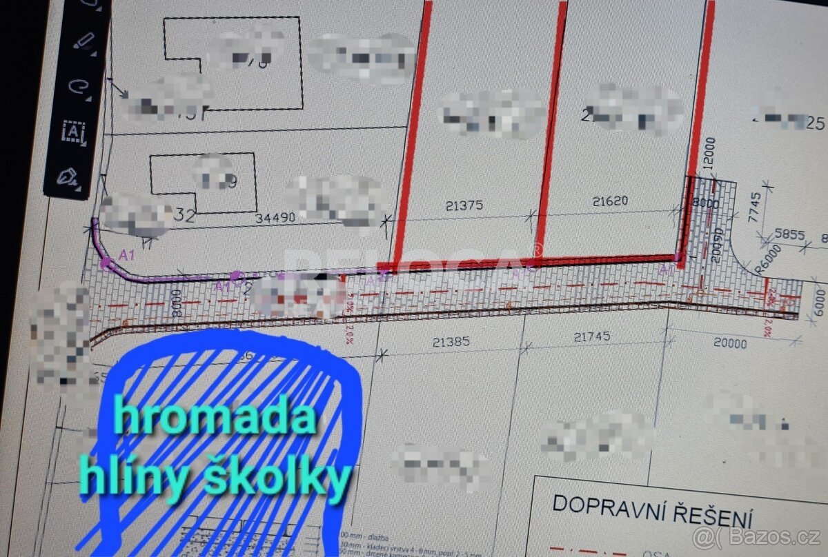 Stavební pozemek, 846m2, ing. sítě, cesta, Jesenice, Osnice.