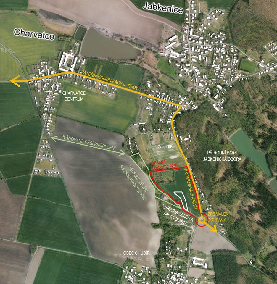 Nové stavební pozemky - Charvatce