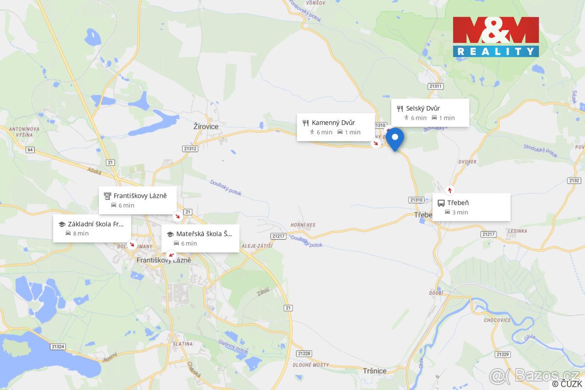 Prodej pozemku k bydlení, 3689 m², Třebeň