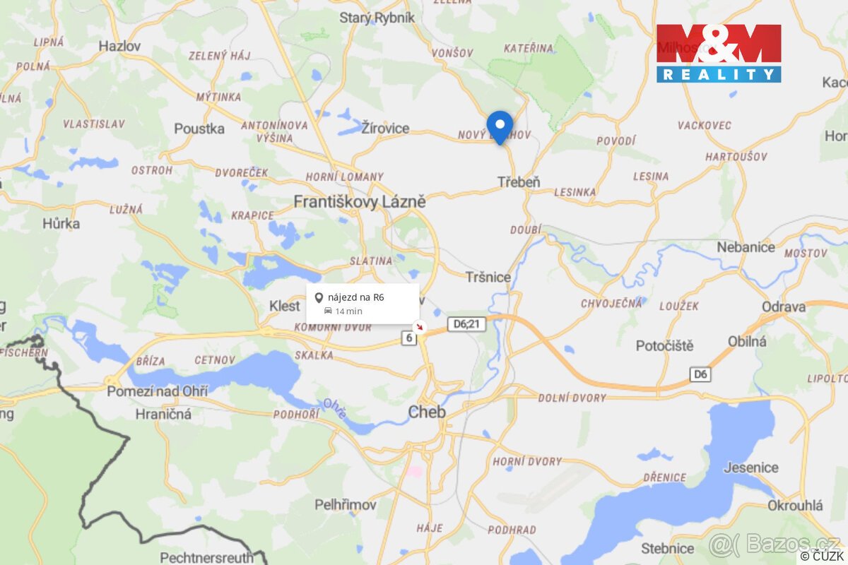 Prodej pozemku k bydlení, 3689 m², Třebeň