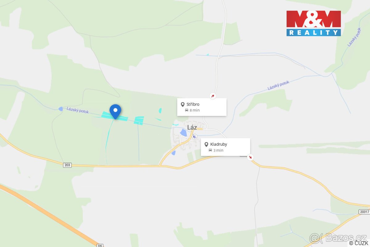 Prodej pole, 19794 m², Láz u Kladrub