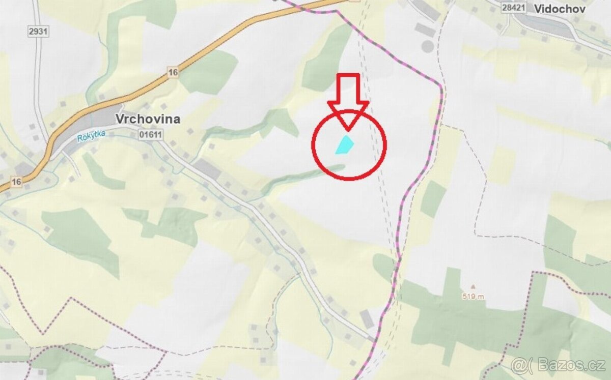 Prodej lesního pozemku k.ú. Vrchovina