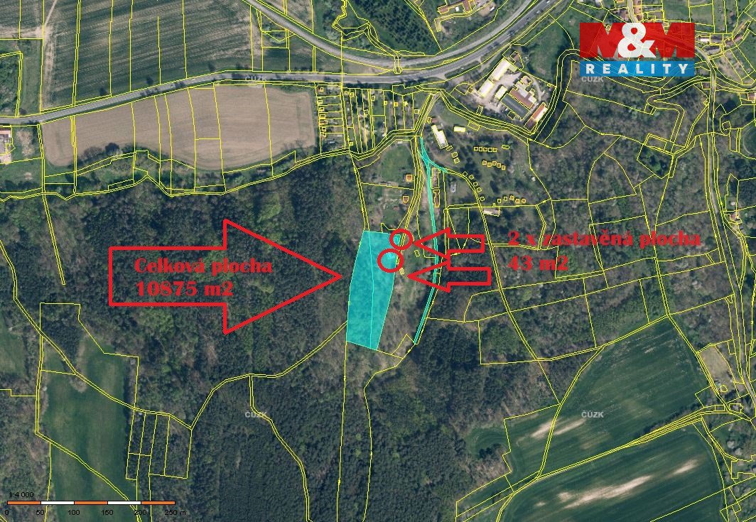 Prodej pozemku + 2 plochy k zástavbě, 10875 m², Úštěk