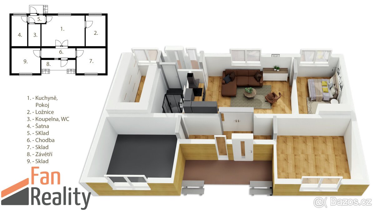 Na prodej stavební pozemek 1013m2 s projektem v obci Chudola