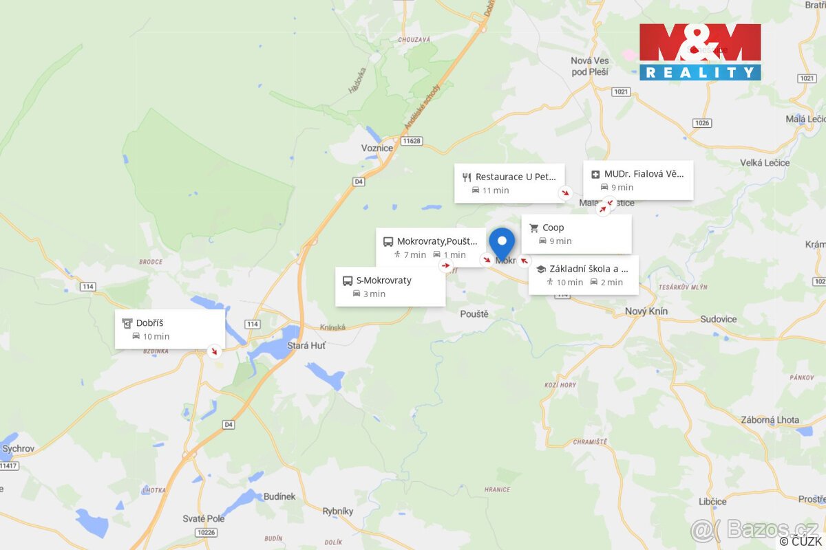 Prodej pozemku k bydlení, 801 m², Mokrovraty