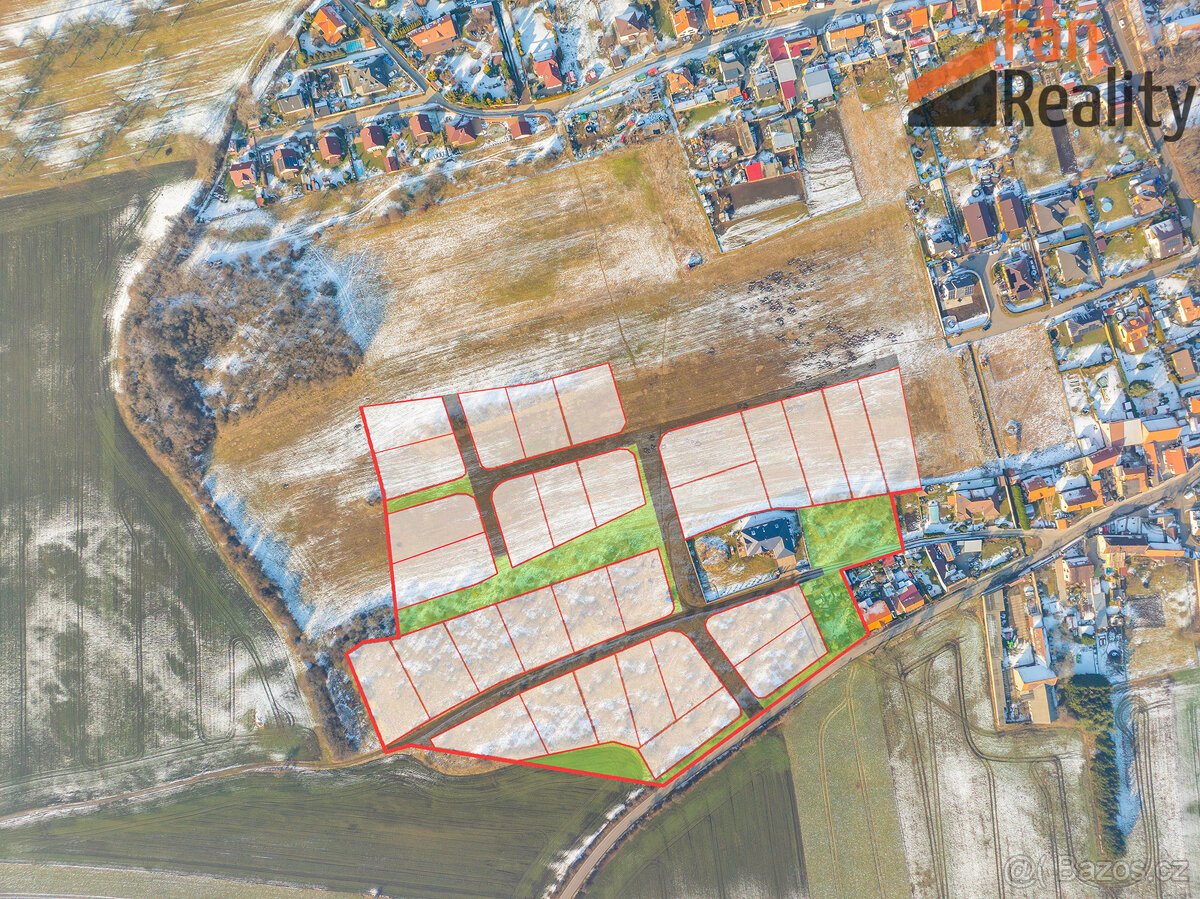 Prodej stavebních pozemků Kozomín