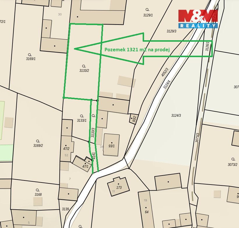 Prodej pozemku k bydlení, 1226 m², Malé Nepodřice, Dobev