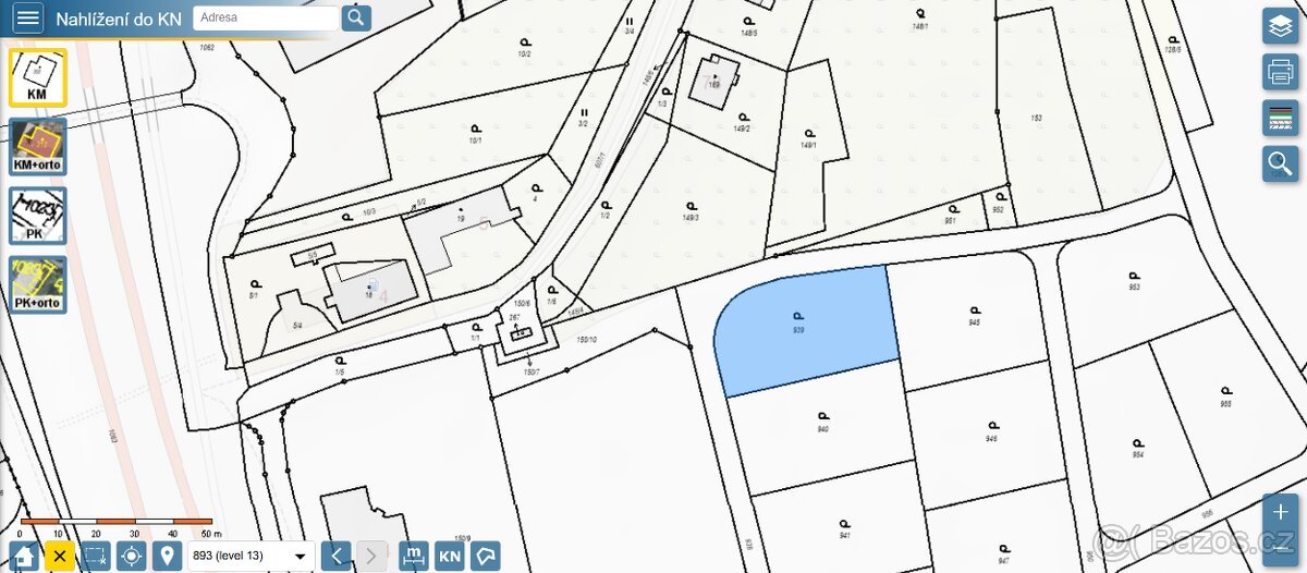 Prodej stavebního pozemku 1 203 m² - Paceřice