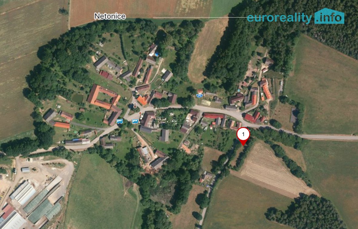 Prodej, stavební pozemek, 1 125 m2, Netonice