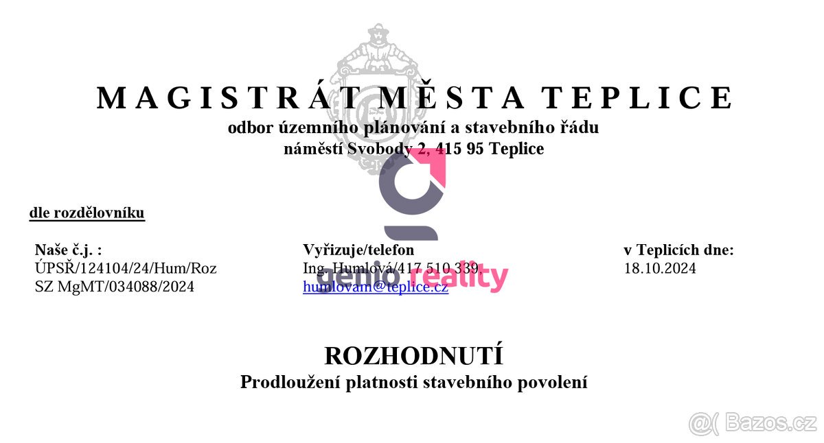 Developerský projekt na 16 řadových domů, 50 minut od Prahy.