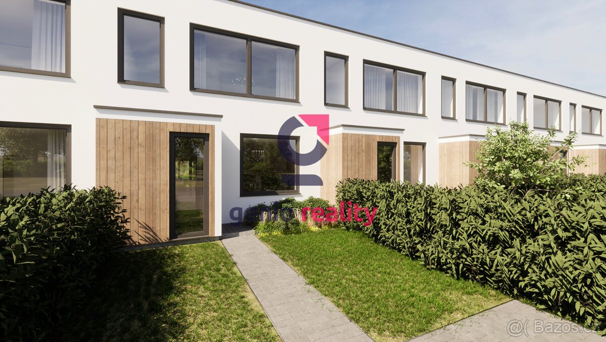 Developerský projekt na 16 řadových domů, 50 minut od Prahy.