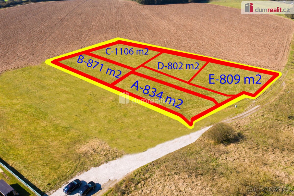 Prodej souboru 5 stavebních pozemku, 4794 m2, Bykoš