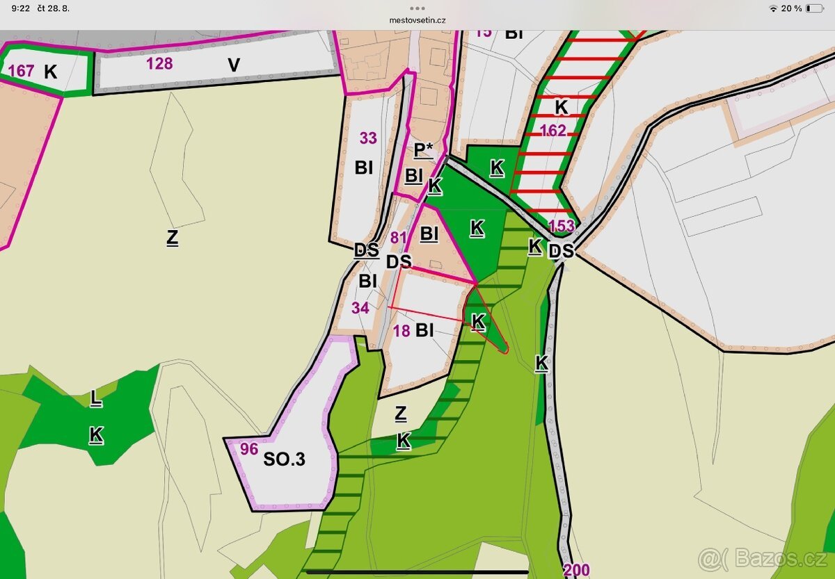 Prodej stavebního pozemku - 1611 m2 + lesní pozemek 673 m2