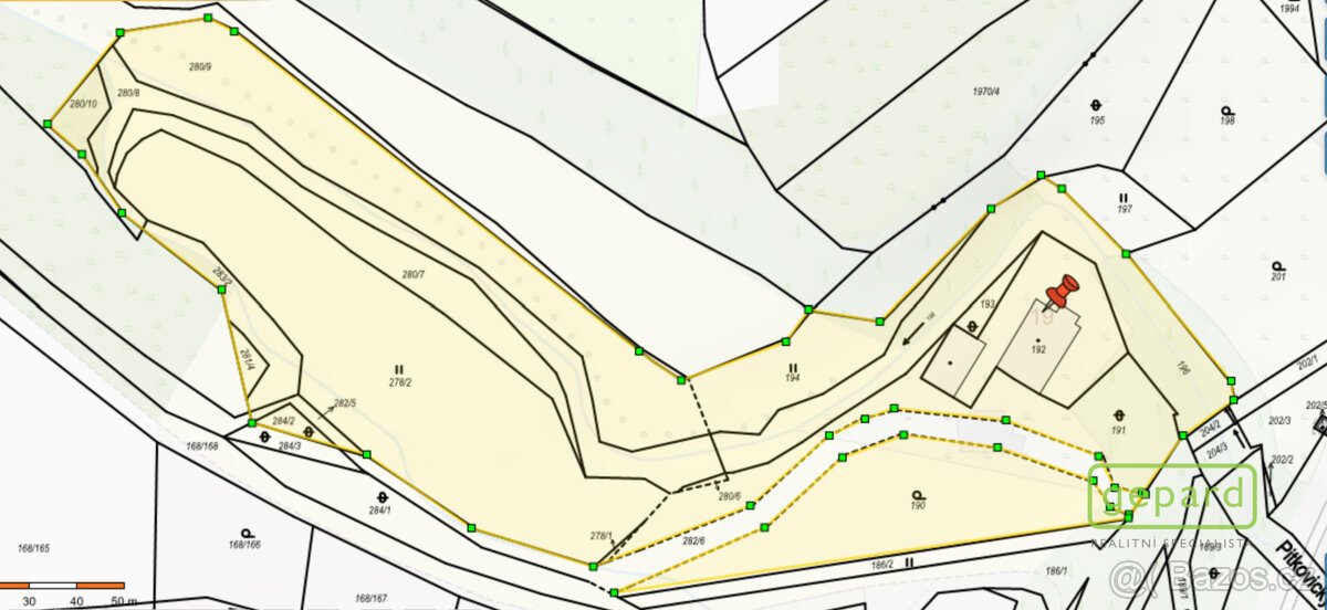 Soubor pozemků o výměře 12 706 m2, včetně potoka a RD k reko