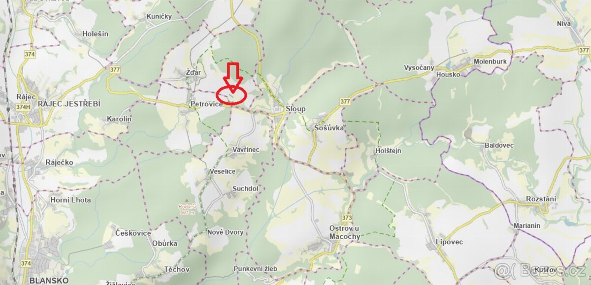 Prodej pozemku v k.ú.  Žďár u Blanska