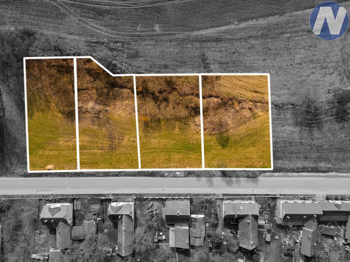 Prodej 3 stavebních parcel v Borovanech u Milevska