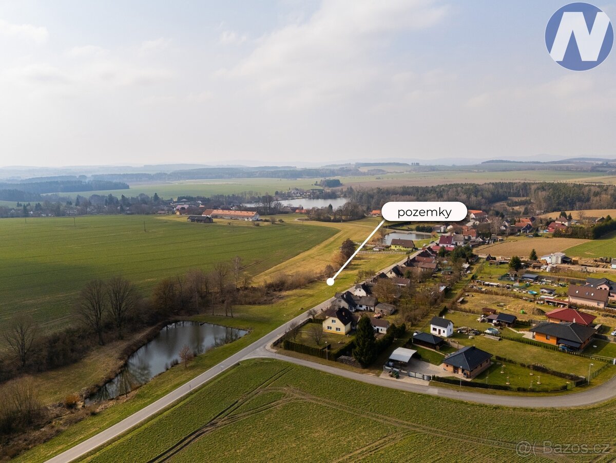 Prodej 3 stavebních parcel v Borovanech u Milevska