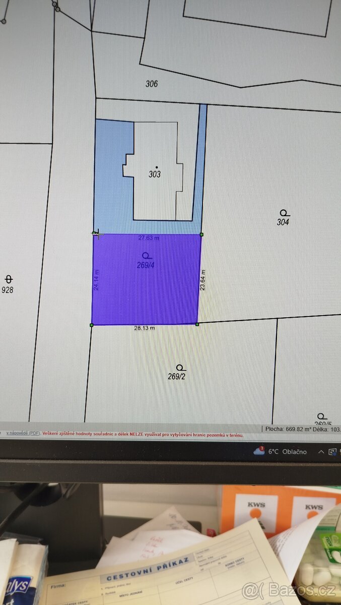 Pozemek v Hřebenech