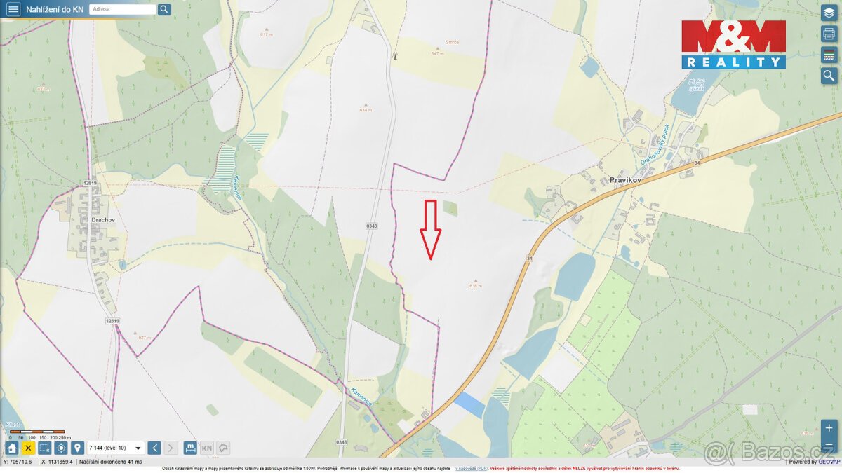 Prodej pole, 1744 m², Kamenice nad Lipou