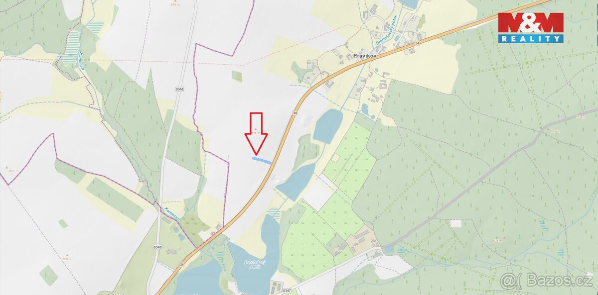 Prodej pole, 1797 m², Kamenice nad Lipou