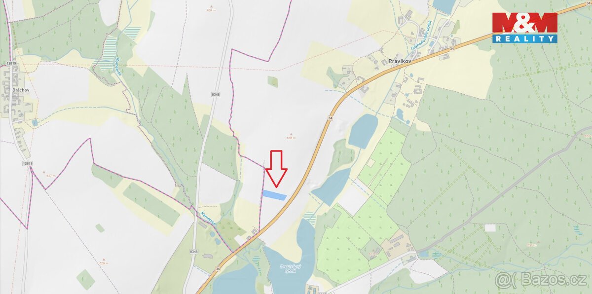 Prodej pole, 5238 m², Kamenice nad Lipou