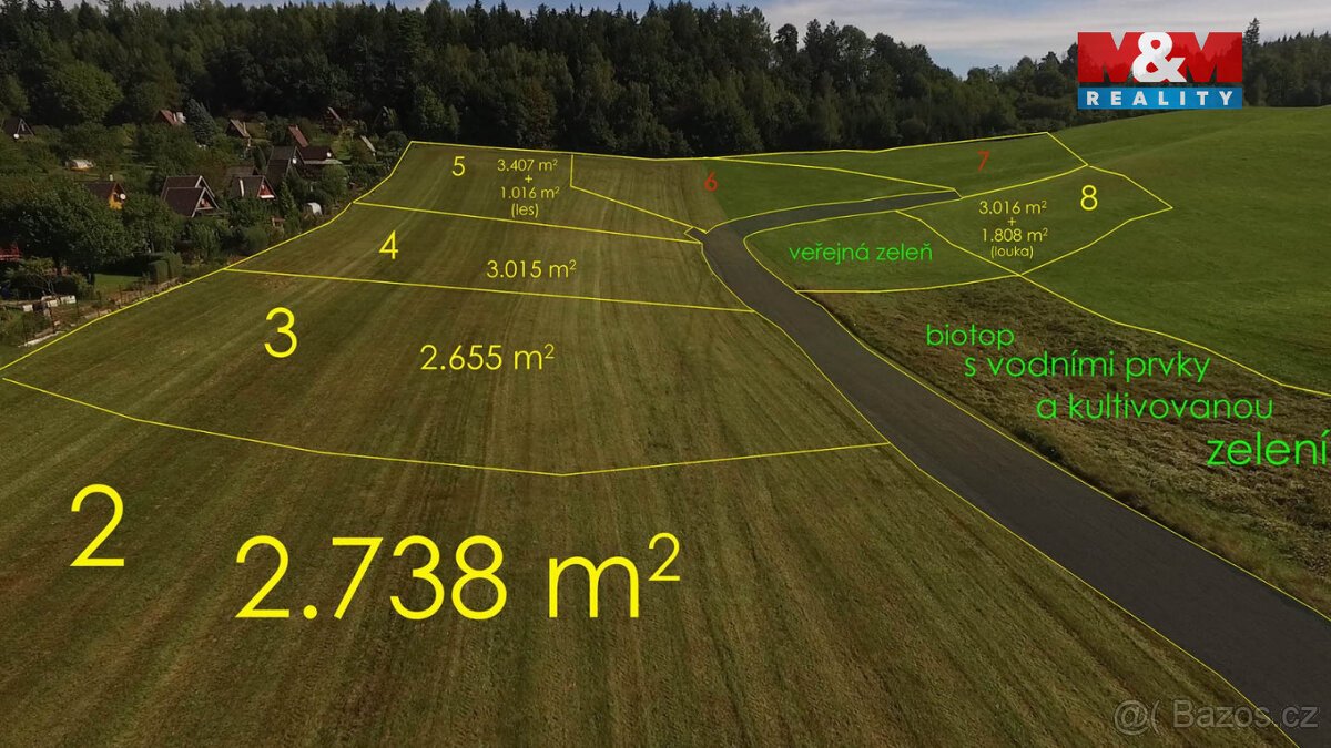 Prodej pozemku k bydlení, 2738 m², Písečná č. 2