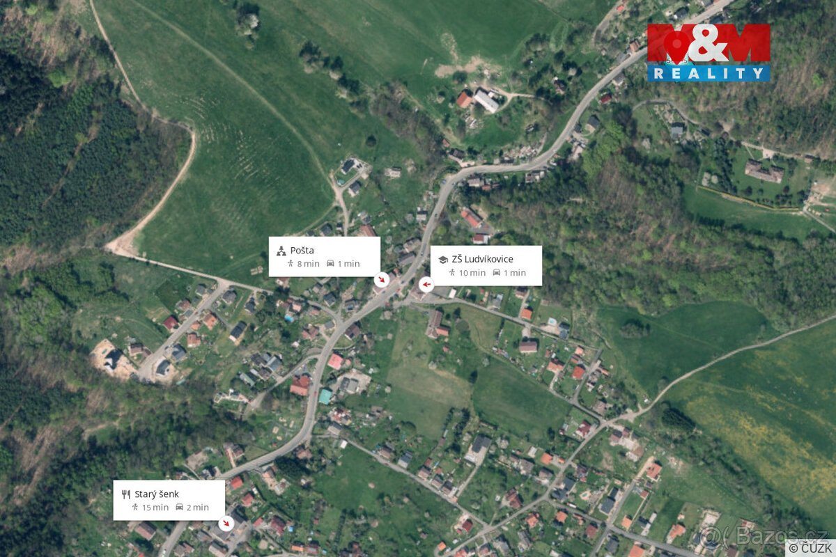 Prodej pozemku k bydlení, 1 349 m², Ludvíkovice - Děčín