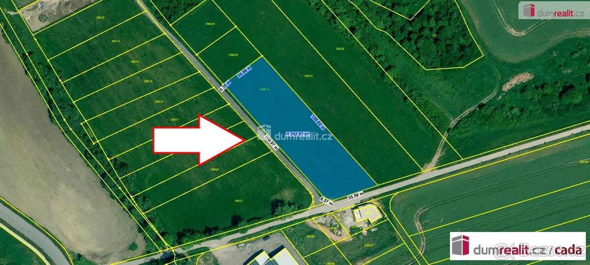 K prodeji, pozemky pro ubytování, výrobu a skladování o výmě