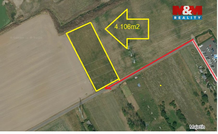 Prodej pole, 4106 m², Majetín, ul. ulice