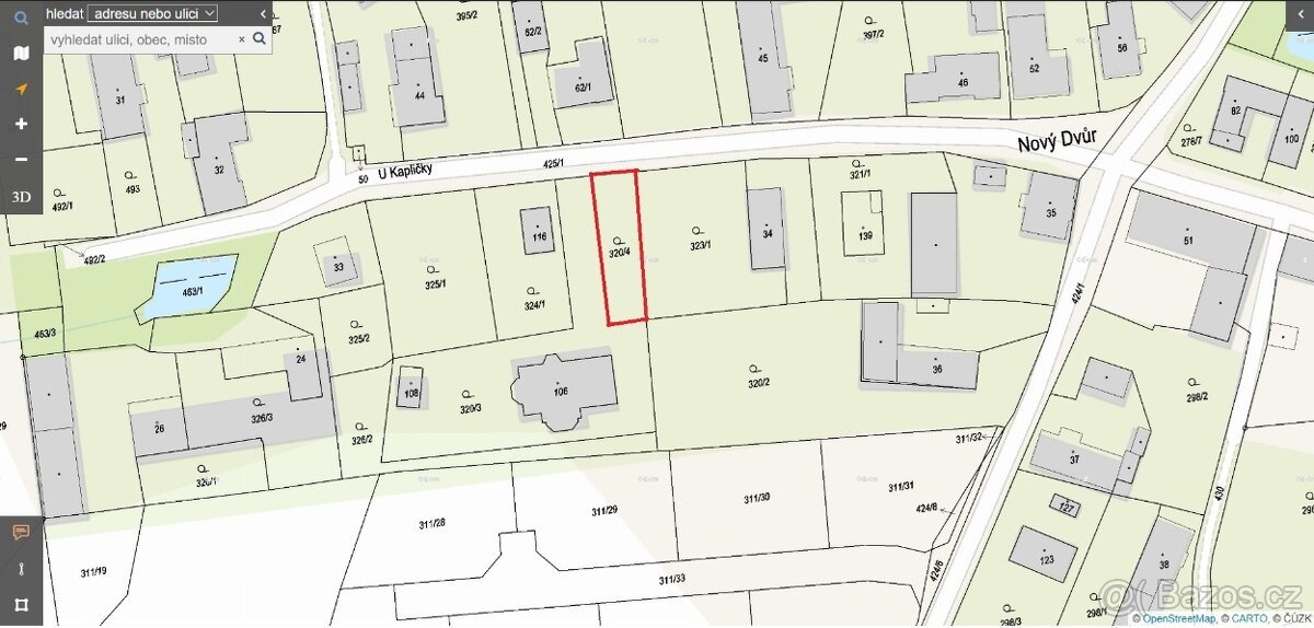 Vitinka - Rokycany pozemek 309m2