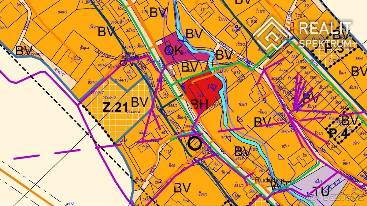 Pozemek určený k zástavbě,  3 435 m² v Rudolticích