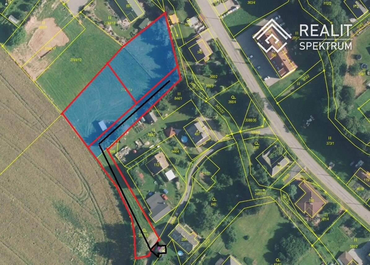 Pozemek určený k zástavbě,  3 435 m² v Rudolticích