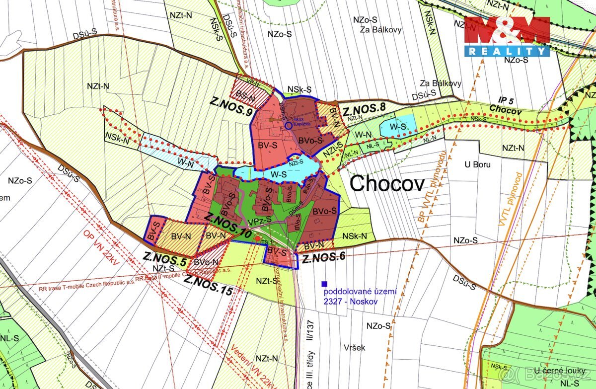 Prodej pozemku k bydlení, 488 m², Chocov, Mladá Vožice