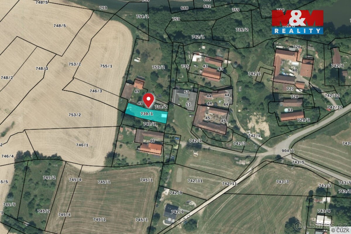 Prodej pozemku k bydlení, 488 m², Chocov, Mladá Vožice