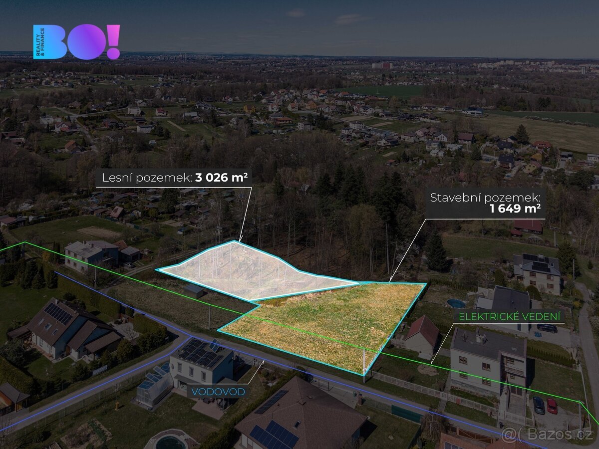 Prodej stavebního pozemku 1649 m² - Bludovice