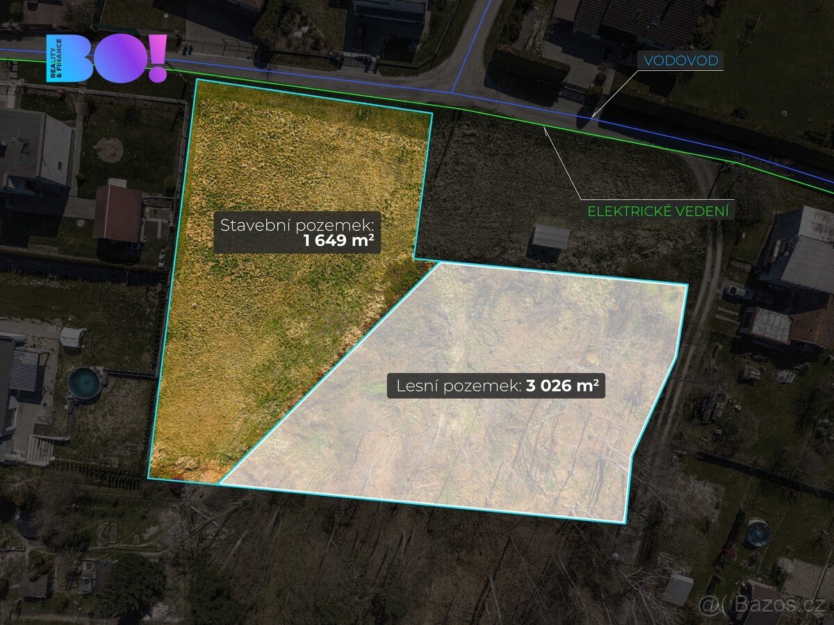 Prodej stavebního pozemku 1649 m² - Bludovice