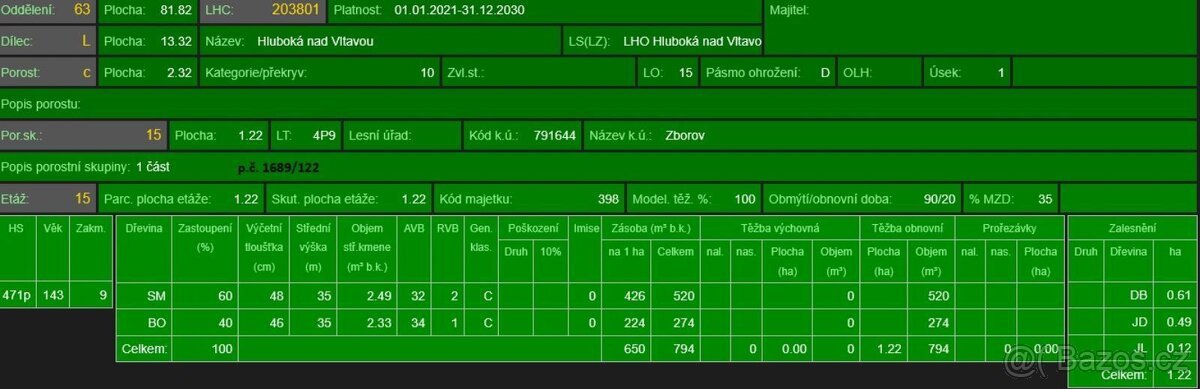 Prodej lesního pozemku k.ú. Zborov