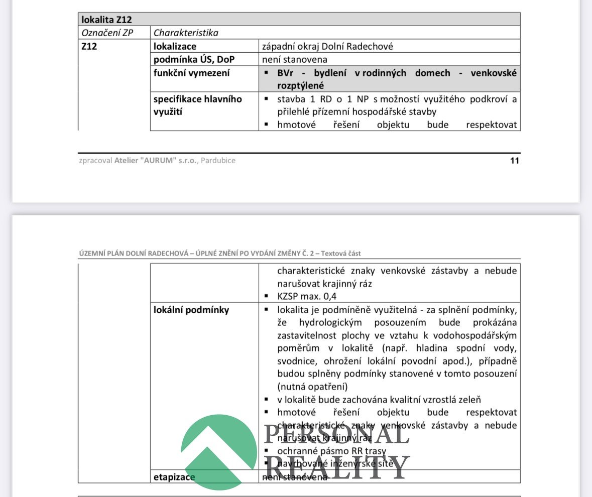 Prodej pozemky pro bydlení, 2 591 m² - Dolní Radechová