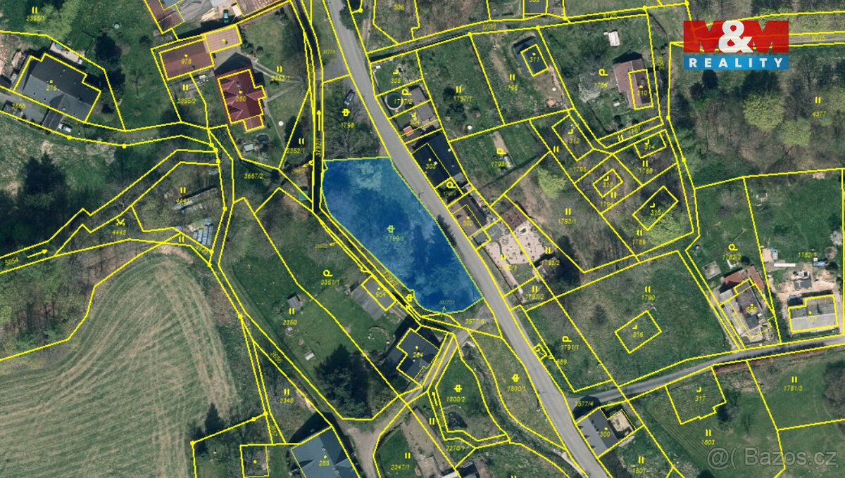 Prodej pozemku k bydlení, 1154 m², Staré Křečany