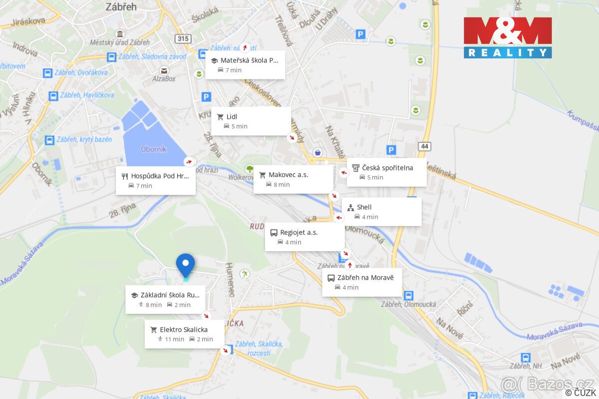 Prodej pozemku k bydlení, 1227 m², Zábřeh