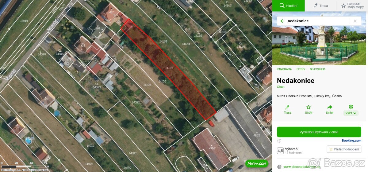 Prodej pozemku v Nedakonicích