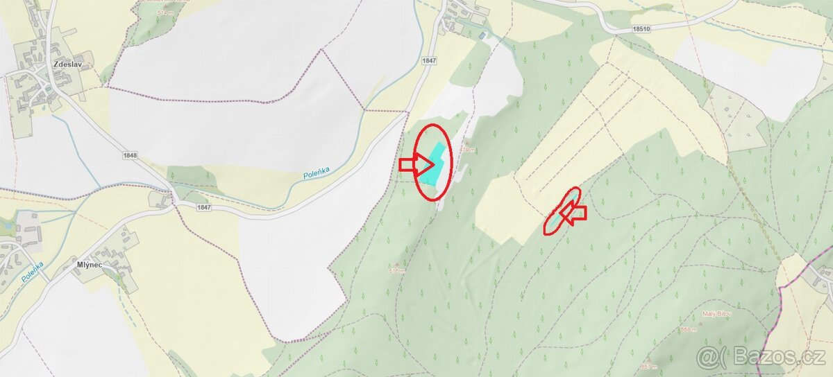 Prodej lesních pozemků k.ú. Poleň
