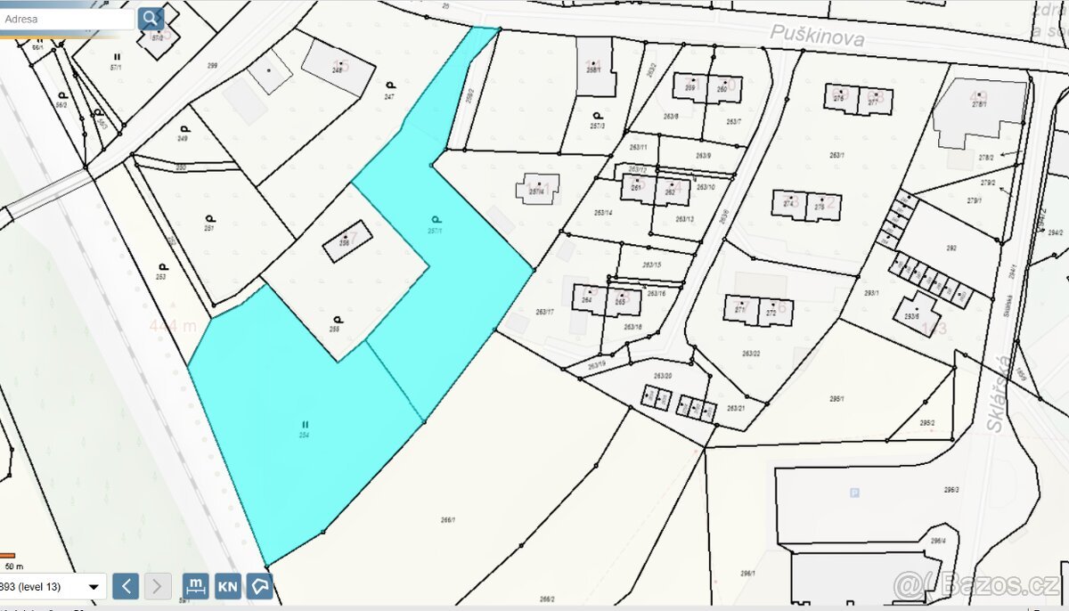 Prodej st. parcel 5.523 m2 pro RD v Liberci, Pilínkov.