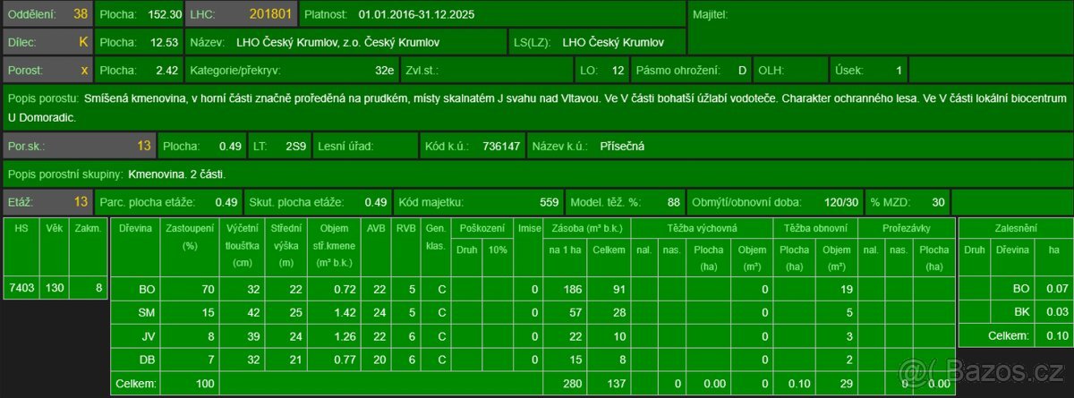 Prodej lesního pozemku k.ú. Přísečná