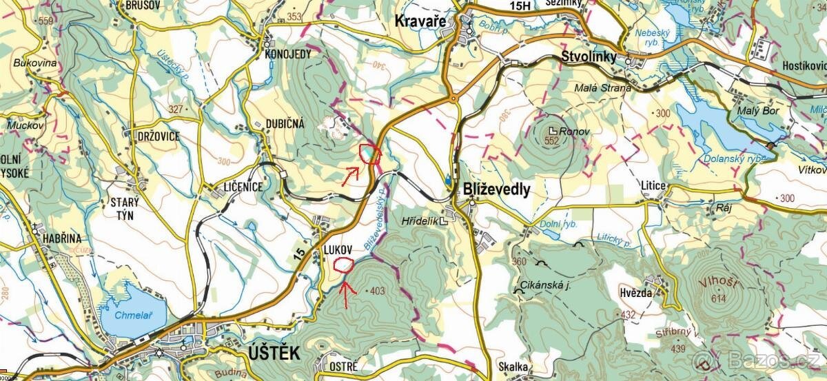 Prodám pozemky v k.ú. Lukov u Úštěku