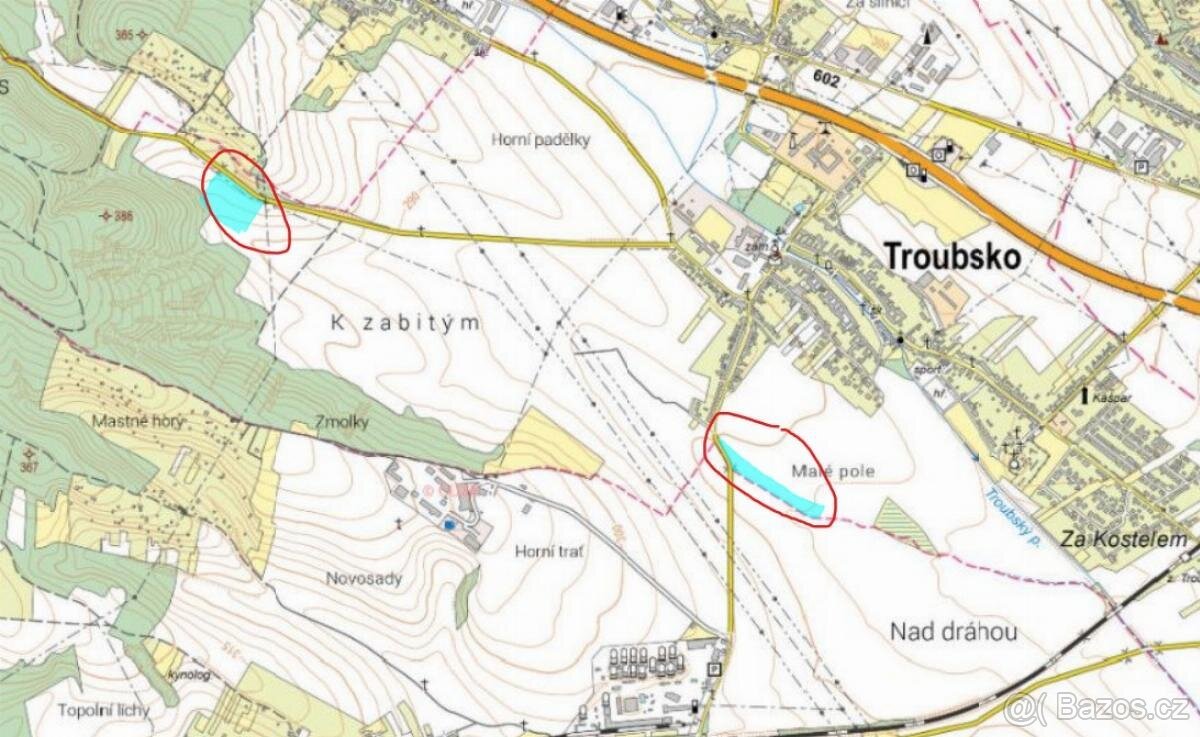 Prodám pozemky v k.ú. Troubsko